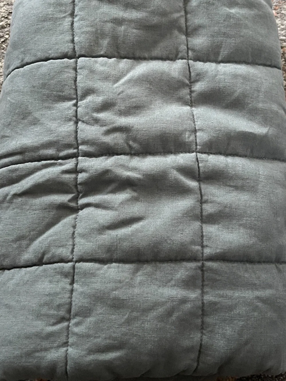 Quince European Linen Box Quilted Euro Sham, 26 X 26 (Blue)